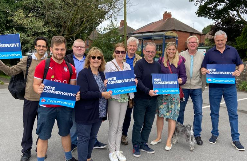 Conservative supporters out campaigning in Grenoside.