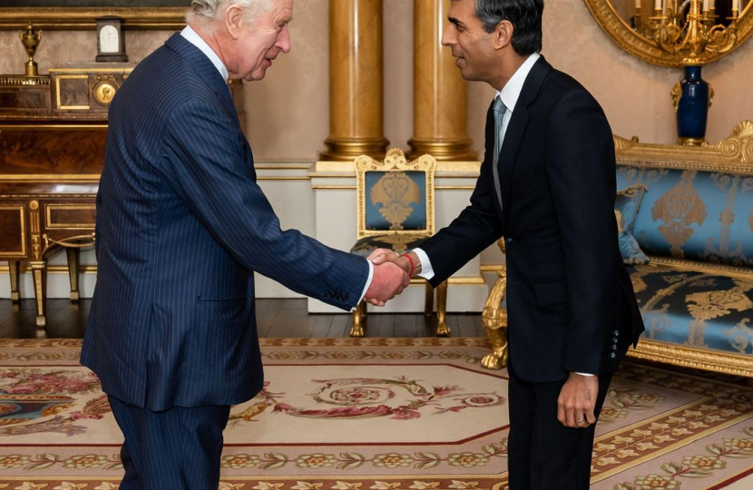Rishi Sunak accepts an invitation by King Charles III to form a Government.