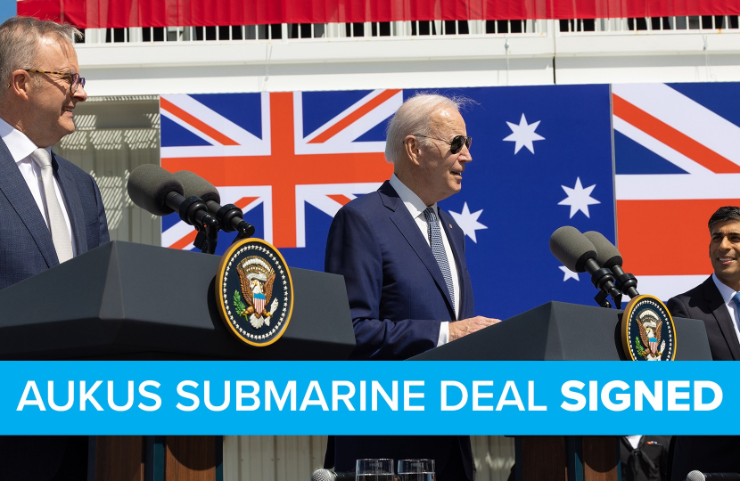 Levelling up by protecting our security: AUKUS submarine deal signed